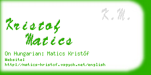 kristof matics business card