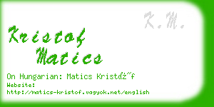kristof matics business card